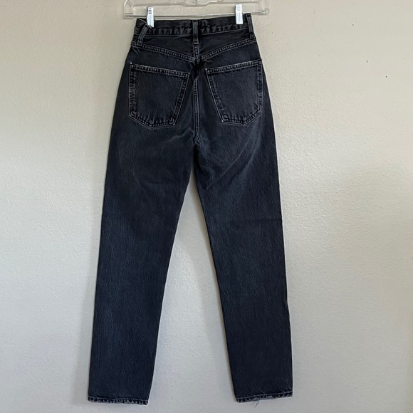 Agolde 90’s Pinch Waist High-Rise Straight Jeans Black Tea Color Size 22 Waist - Picture 2 of 12